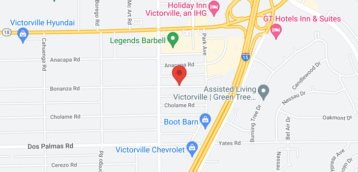 map of Bonanza Victorville, CA 92392
